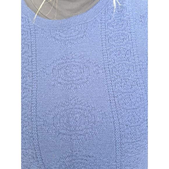 Vtg Pendleton Navy Blue Virgin Wool Sleeveless Sweater Vest M USA Floral Womens - Picture 2 of 7